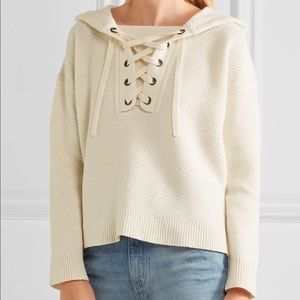 Madewell waffle knit lace up sweatshirt
